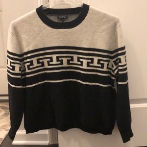 Top shop geometric black and cream sweater